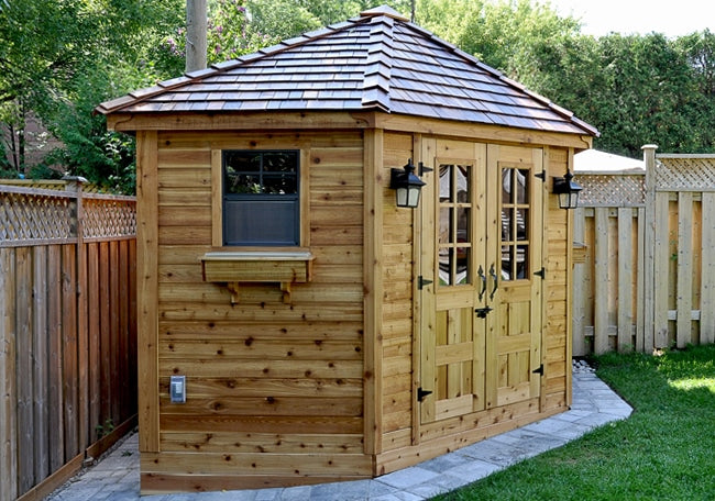 OLT 5 Sided Cedar Garden Shed/Pool House 9'x9' – World of Greenhouses