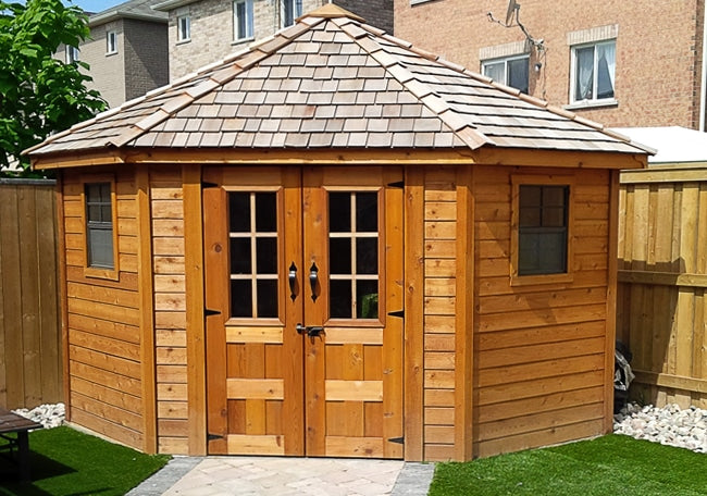 OLT 5 Sided Cedar Garden Shed/Pool House 9'x9'