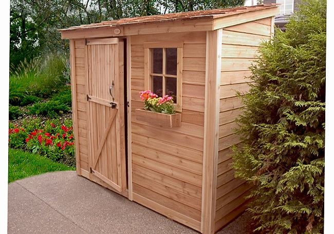 OLT 8’x4′ Cedar Shed With Screened Window and Flowerbox