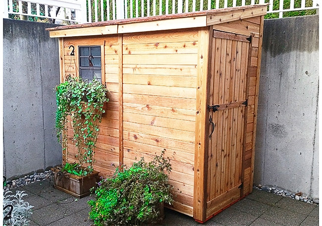 OLT 8’x4′ Cedar Shed With Screened Window and Flowerbox