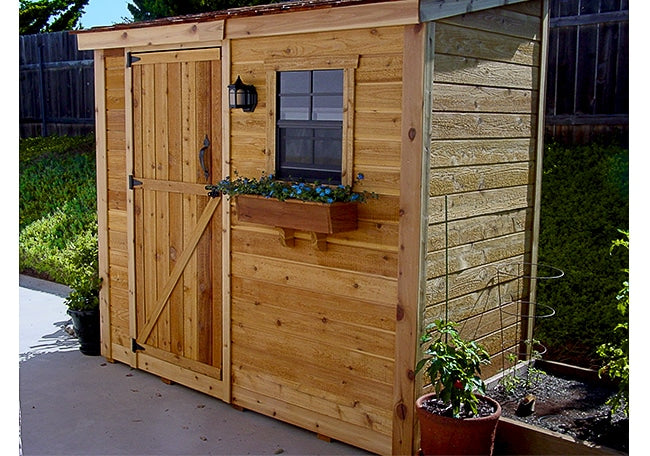 OLT 8’x4′ Cedar Shed With Screened Window and Flowerbox