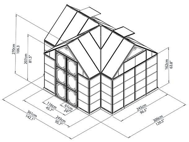 Victory Orangery – Garden Chalet-By Palram Canopia -HG5400