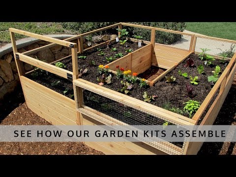 OLT Raised Cedar Garden Bed With Deer Fence Options-  (8'x8', 8'x12' or 8'x16')